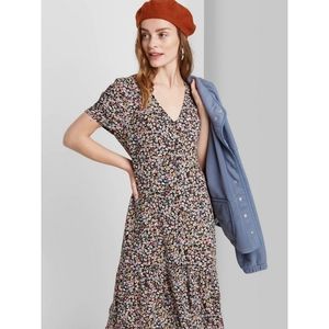 Floral Button Up Midi Dress